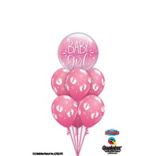 Baby Girl Footprints Bubble Bouquet